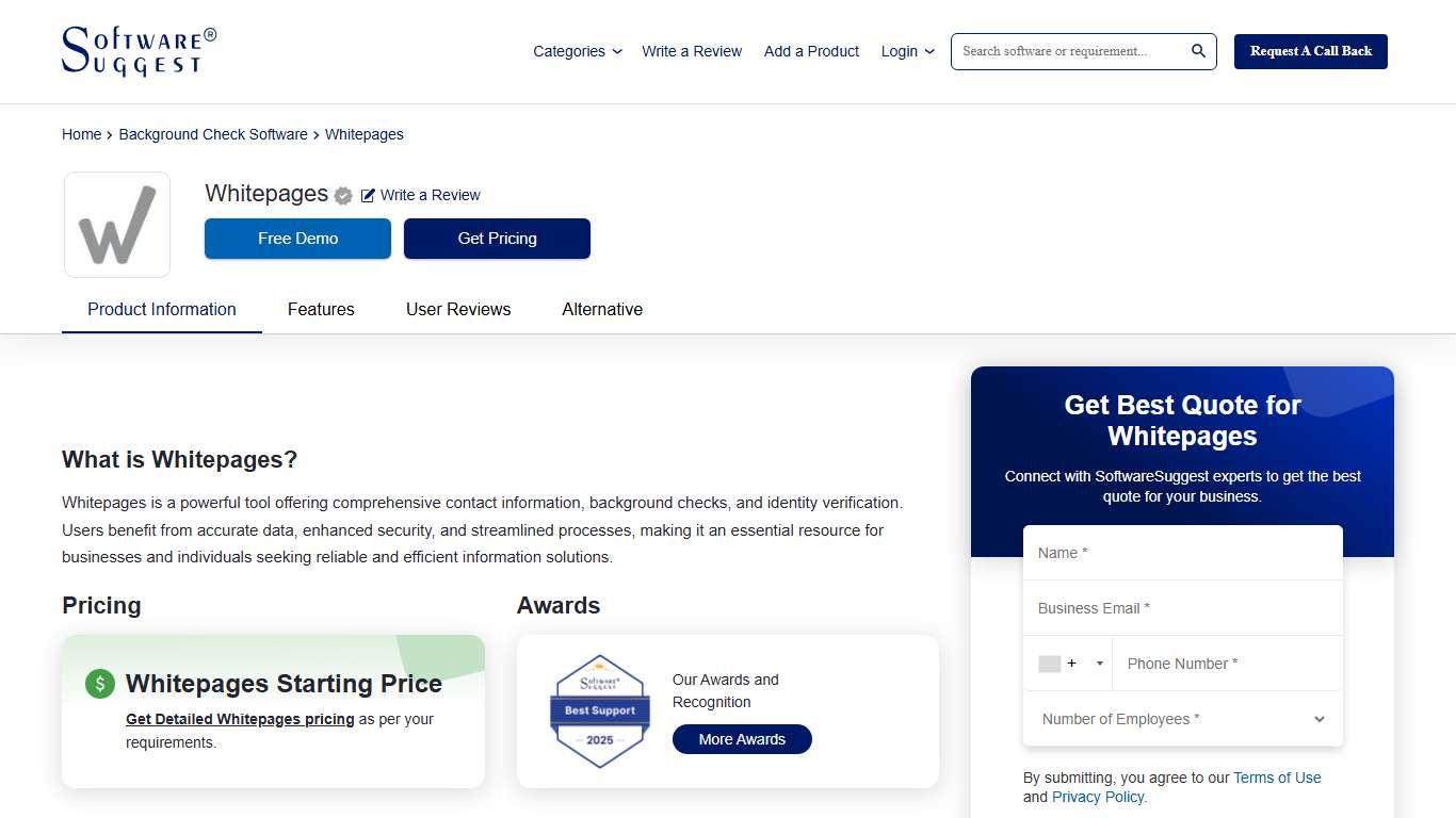 Whitepages - Pricing, Features, and Details in 2026